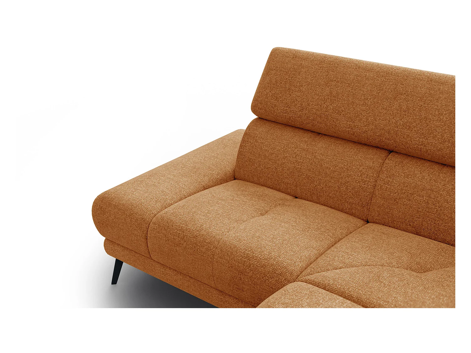 FIERO Ecksofa 4-Sitzer mit 1 Relaxfunktion und verstellbare Kopfstützen, orange