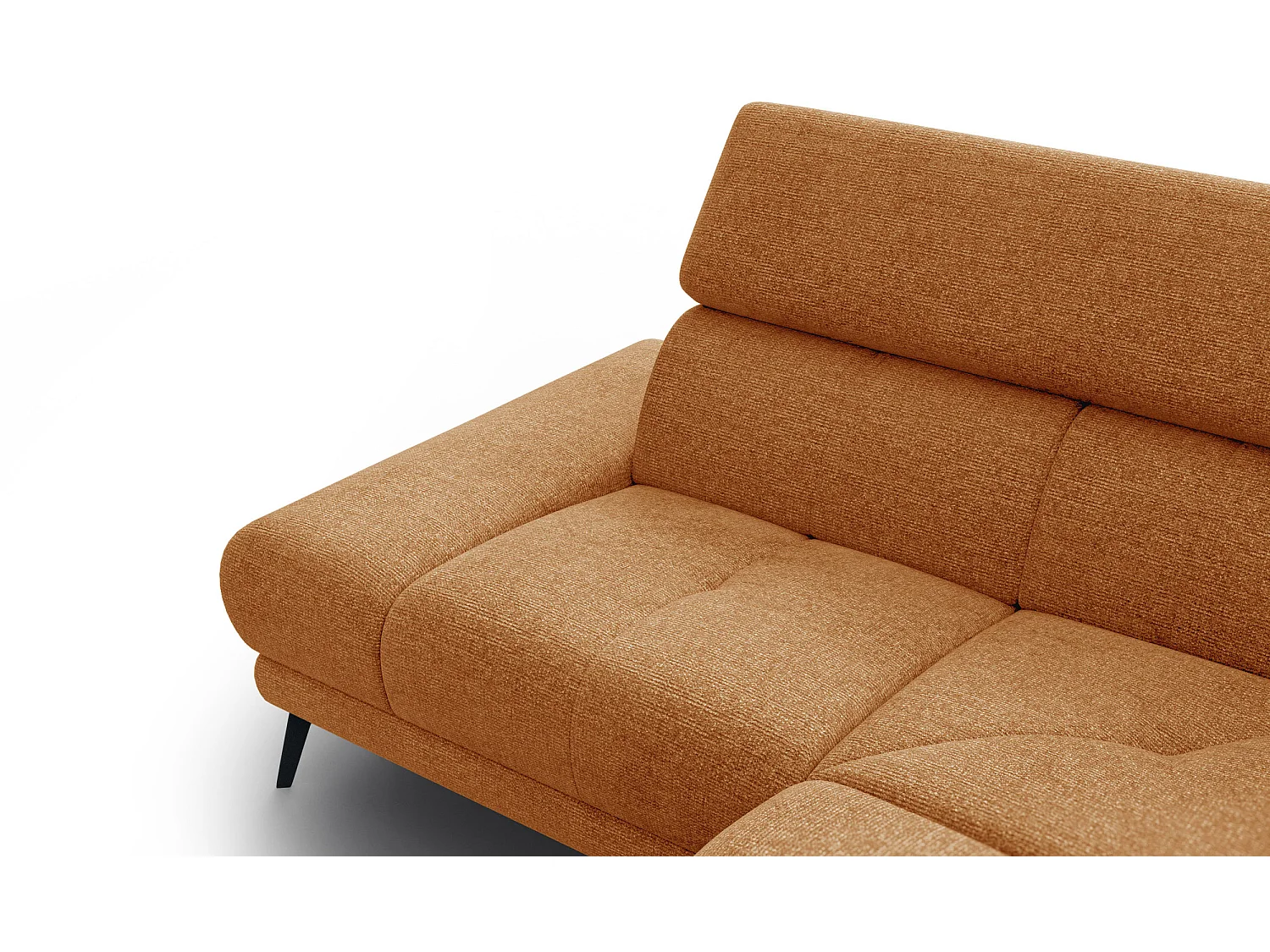 Canapé d'angle 4 places avec  1 relax électrique tissu orange - FIERO