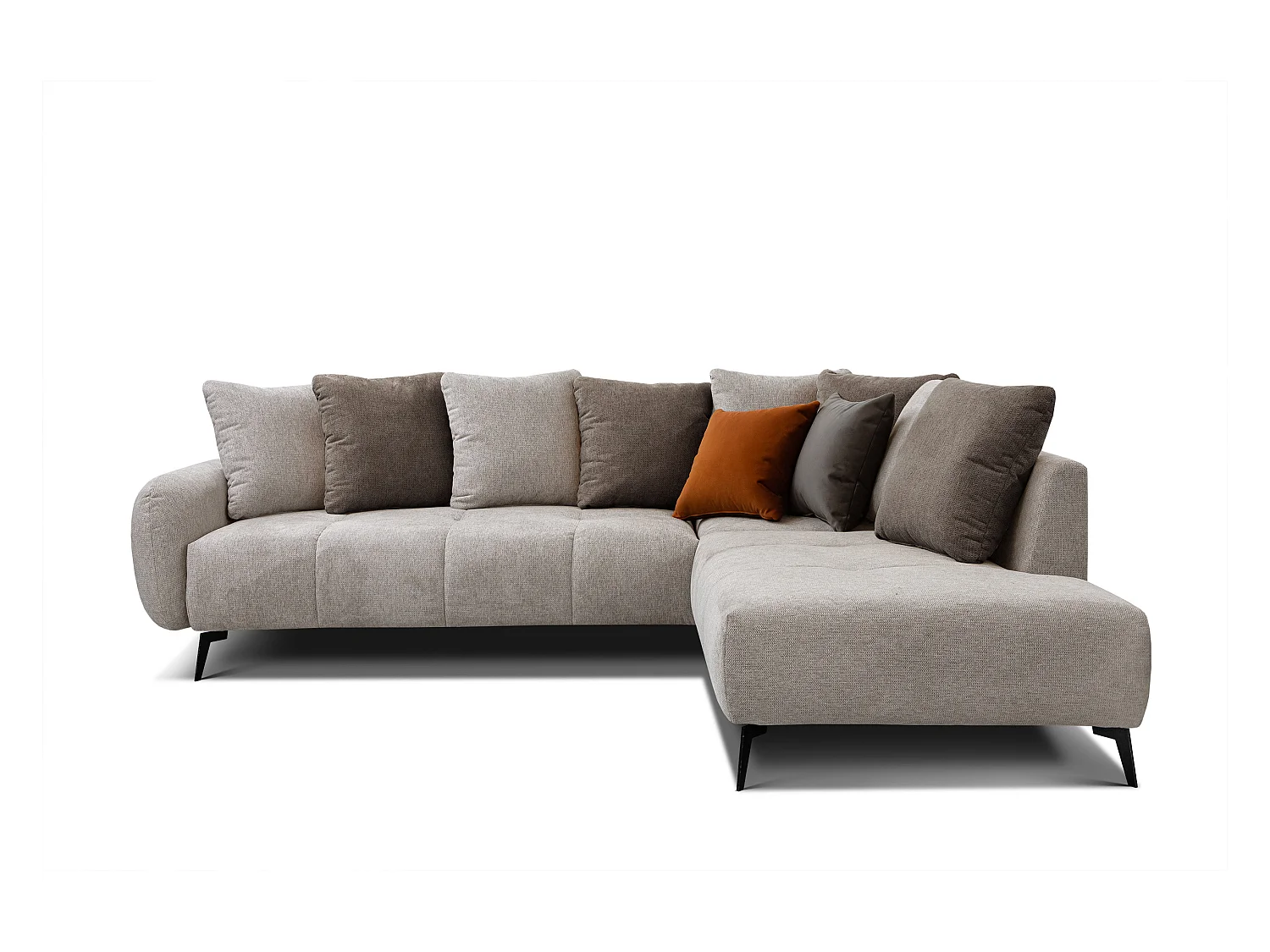 EVENTO Ecksofa 5-Sitzer rechts, beige