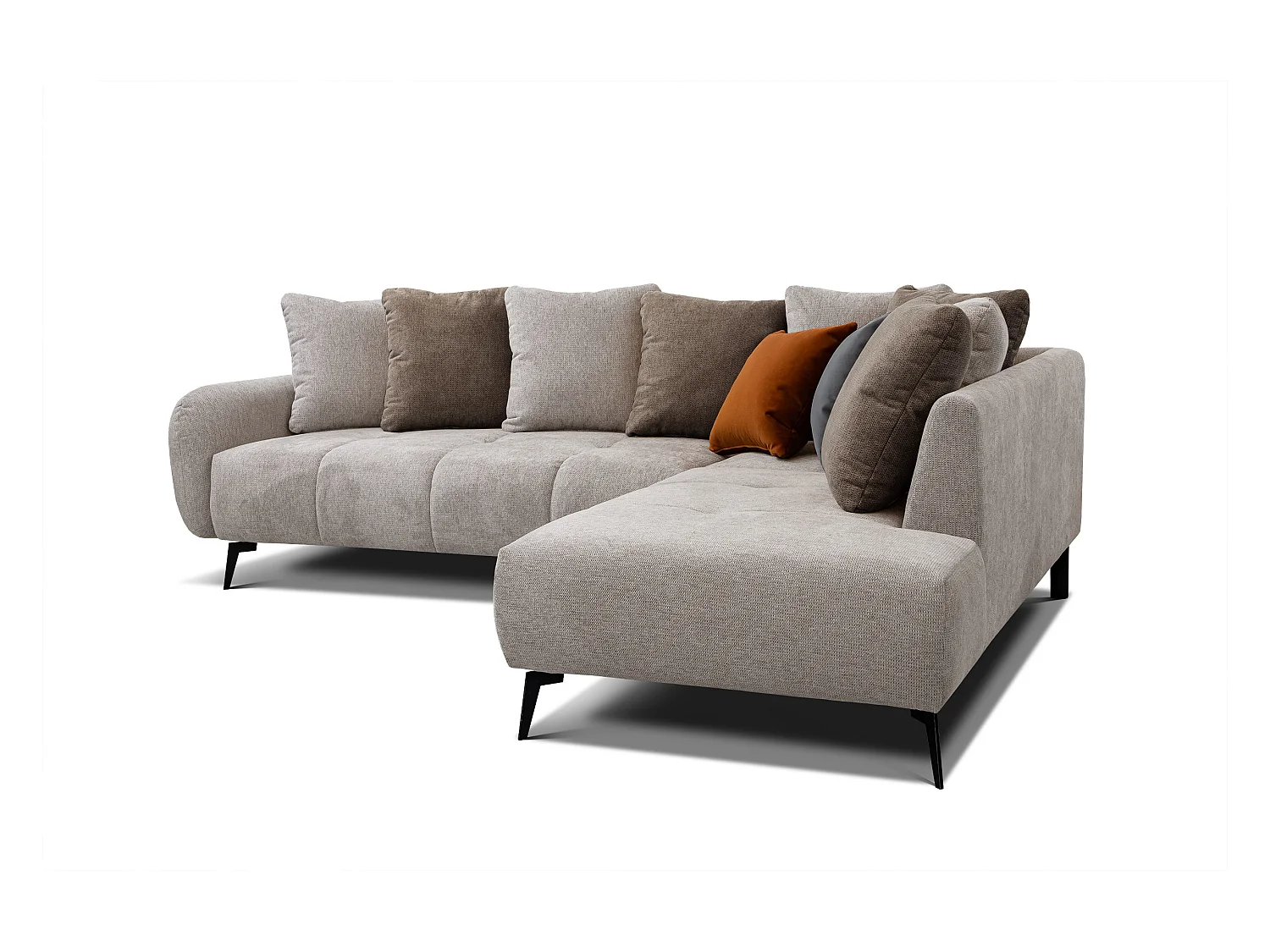 EVENTO Ecksofa 5-Sitzer rechts, beige