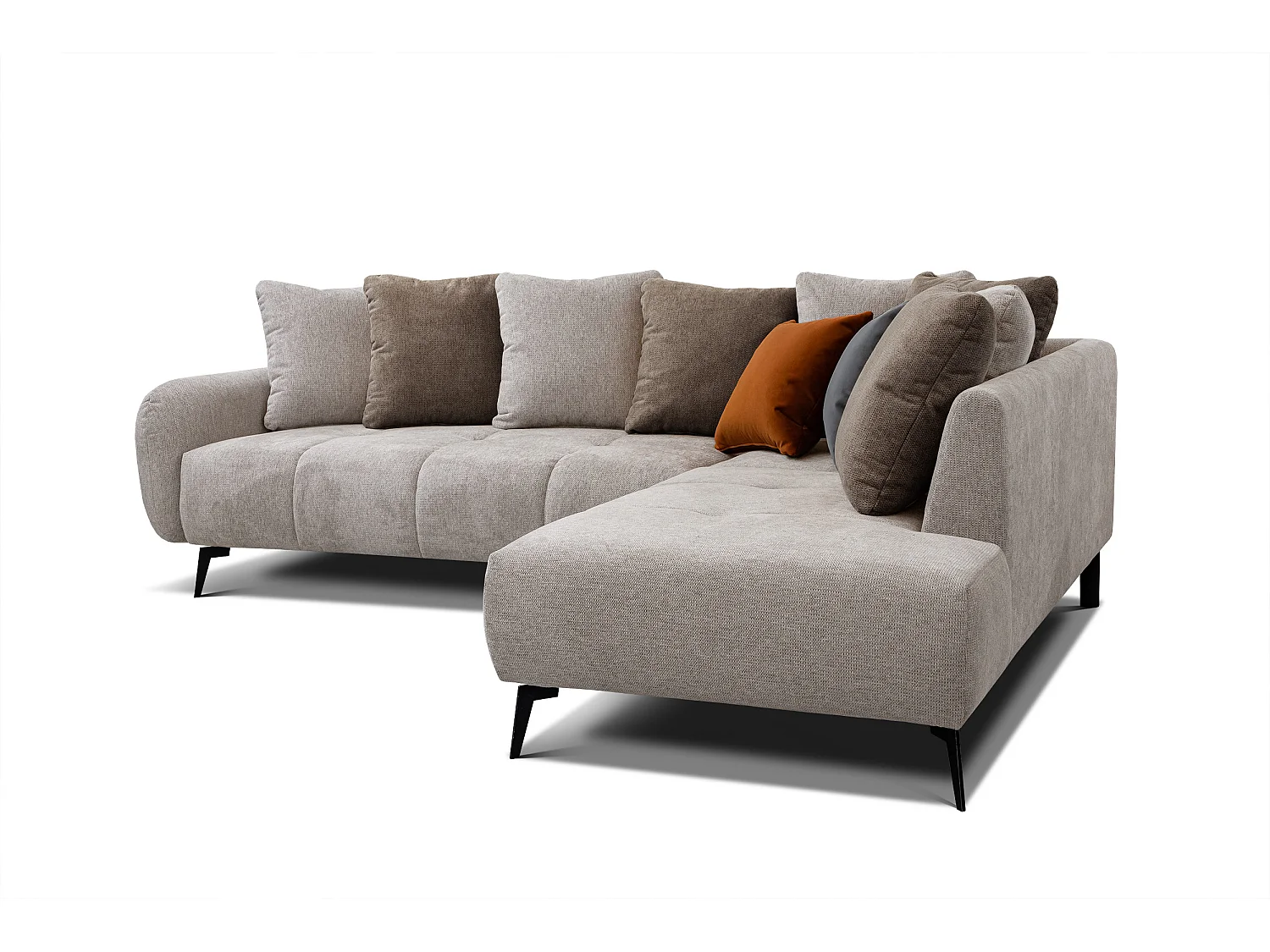 EVENTO Ecksofa 5-Sitzer rechts, beige