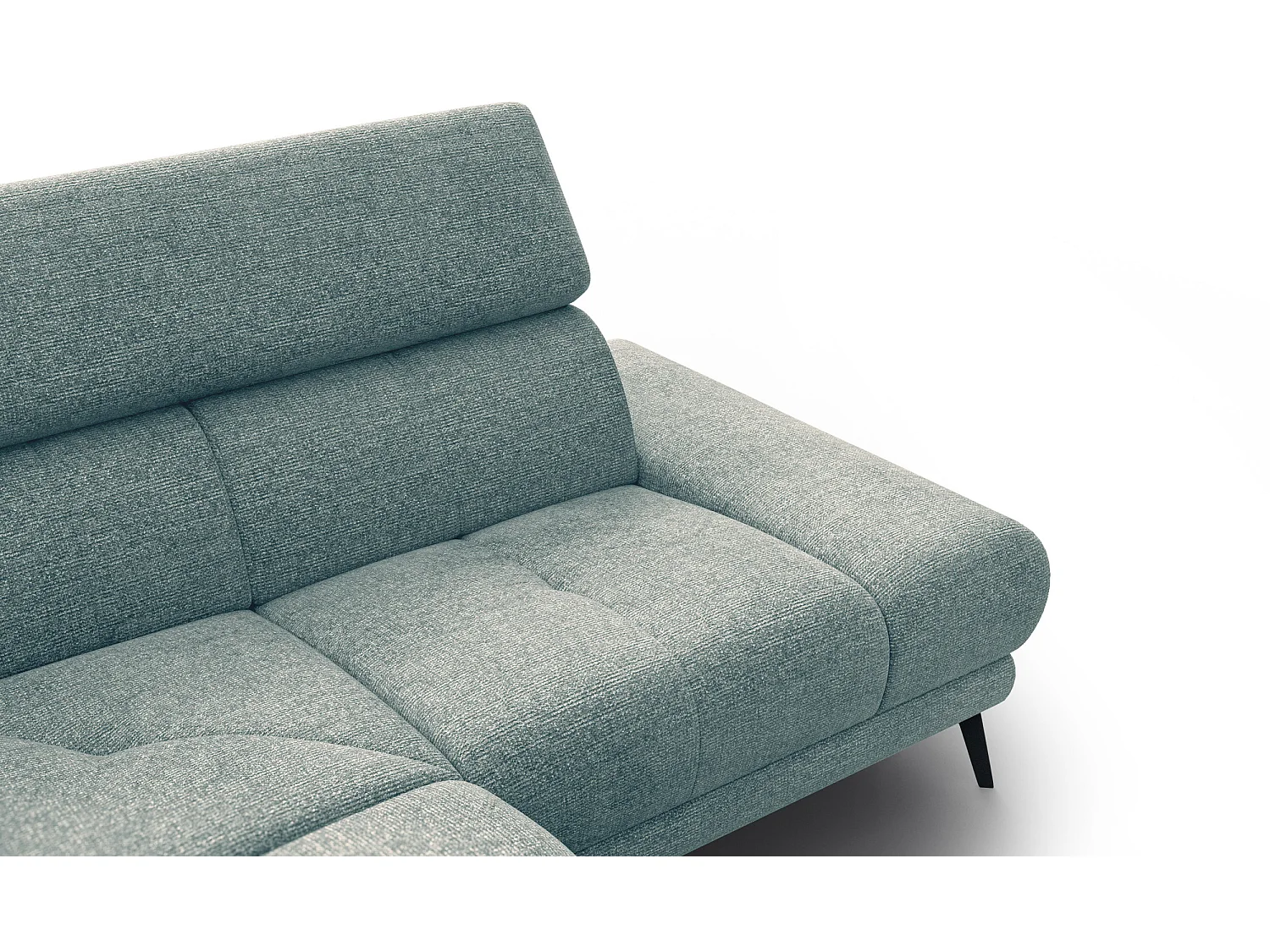 Canapé d'angle 4 places avec  1 relax électrique tissu menthe - FIERO