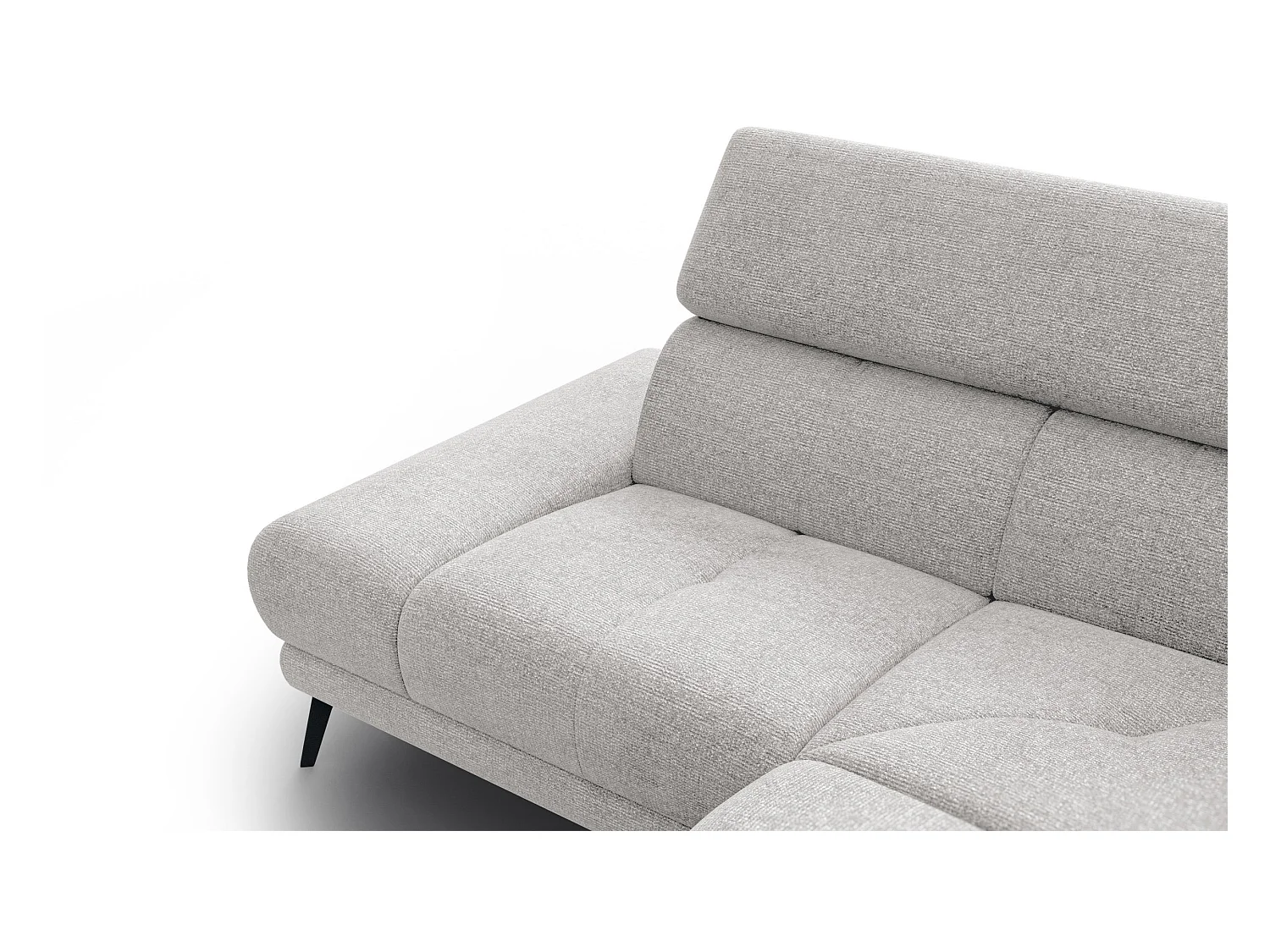FIERO Ecksofa 4-Sitzer mit 1 Relaxfunktion und verstellbare Kopfstützen, creme