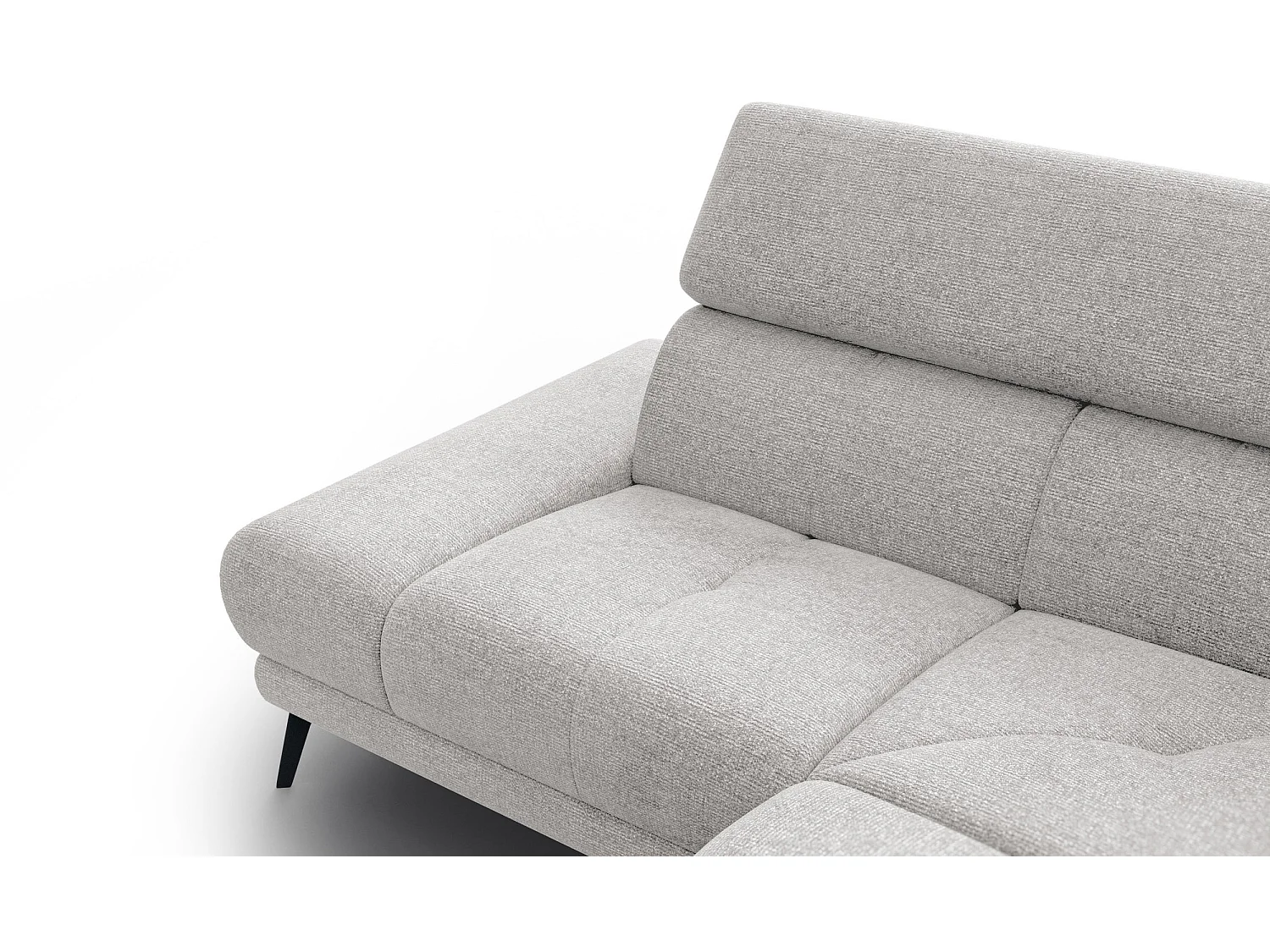 Canapé d'angle 4 places avec  1 relax électrique tissu crème - FIERO