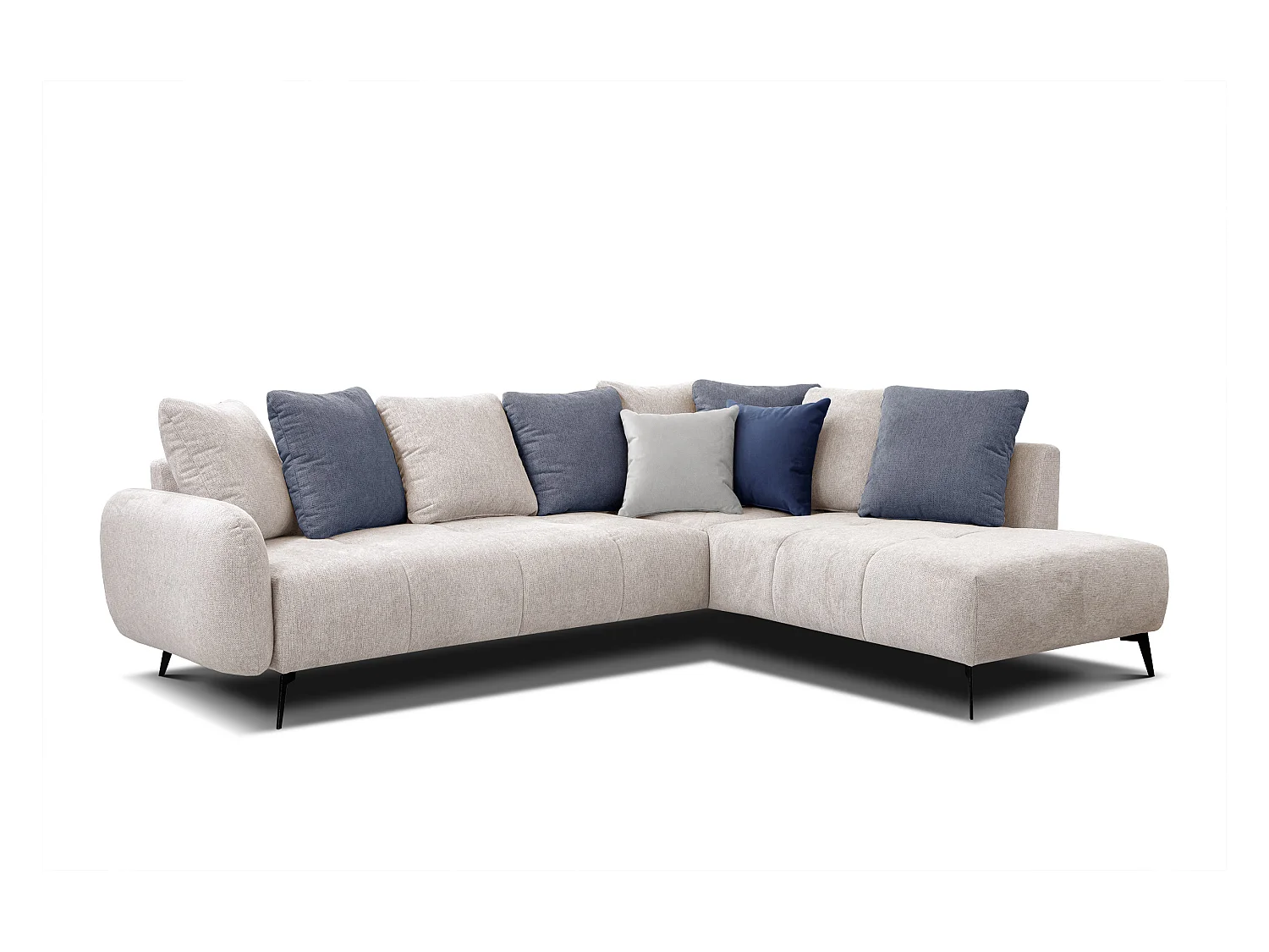 EVENTO Ecksofa 5-Sitzer rechts, creme
