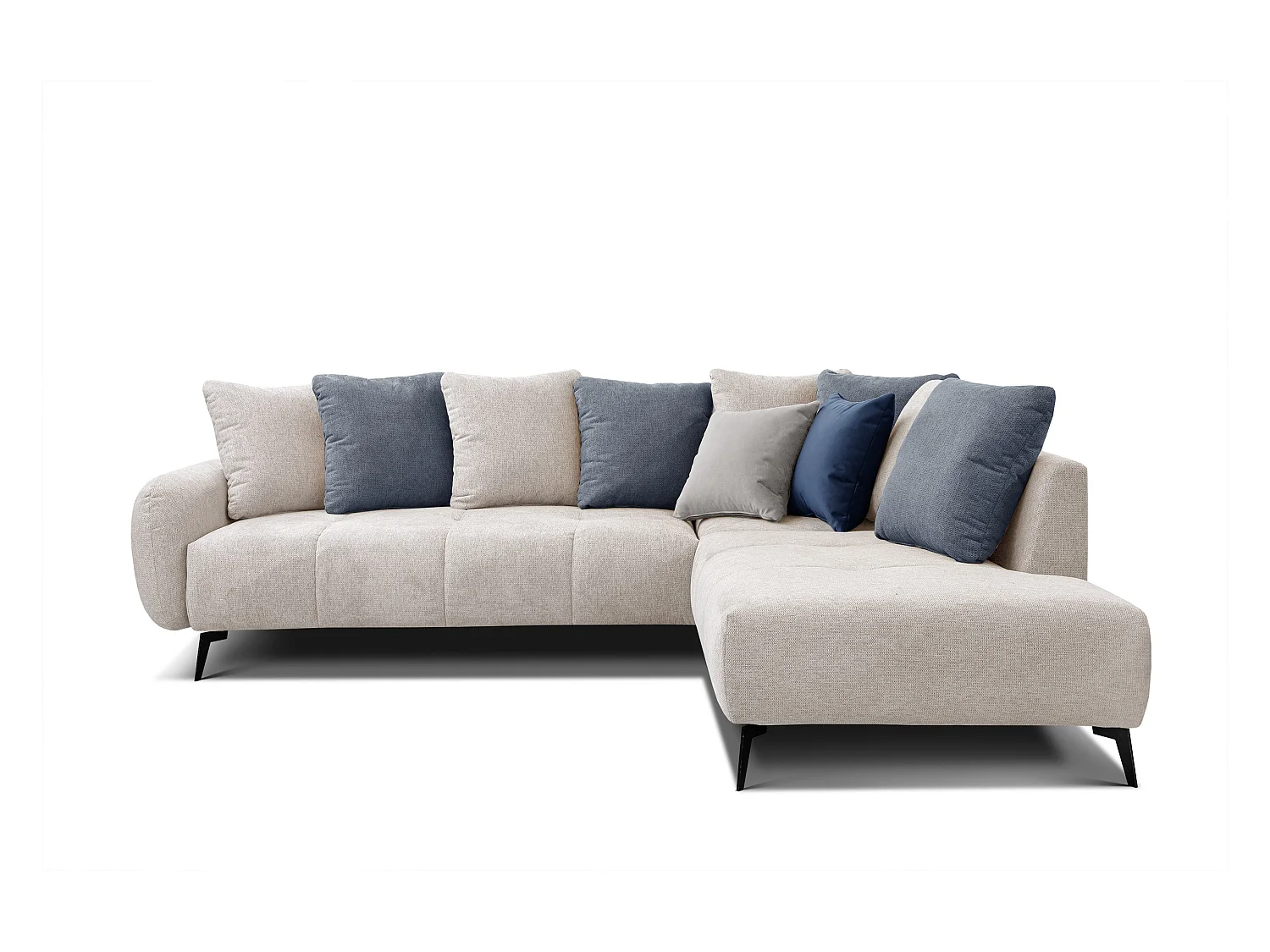 EVENTO Ecksofa 5-Sitzer rechts, creme