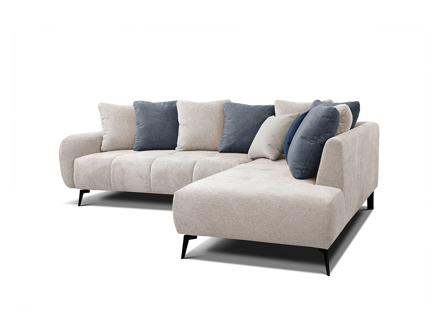 EVENTO Ecksofa 5-Sitzer rechts, creme