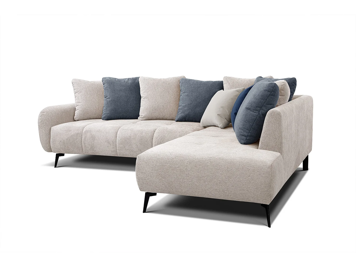 EVENTO Ecksofa 5-Sitzer rechts, creme
