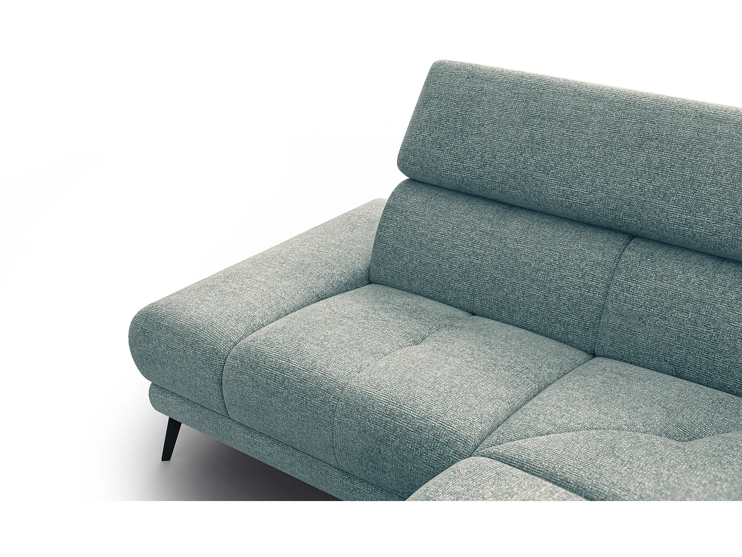 Canapé d'angle 4 places avec  1 relax électrique tissu menthe - FIERO