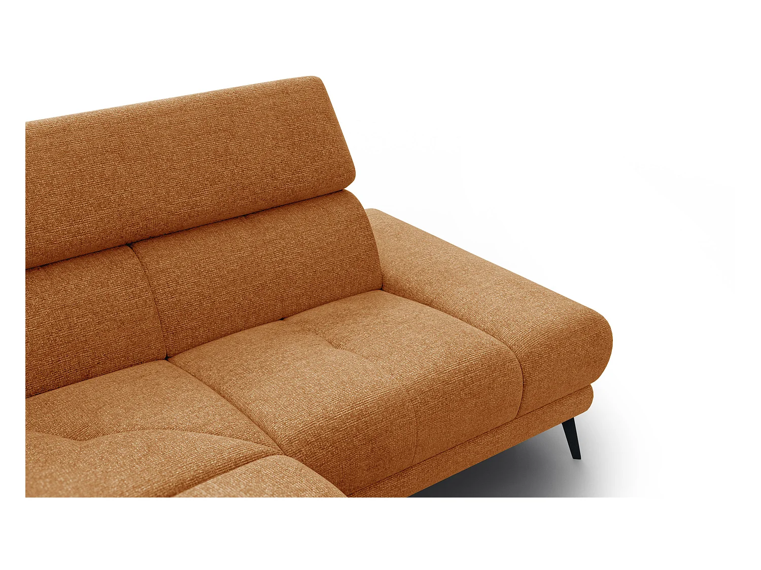 Canapé d'angle 4 places avec  1 relax électrique tissu orange - FIERO