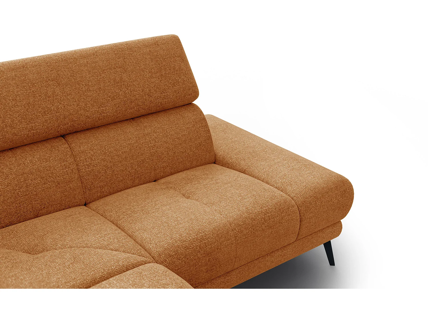 Canapé d'angle 4 places avec  1 relax électrique tissu orange - FIERO