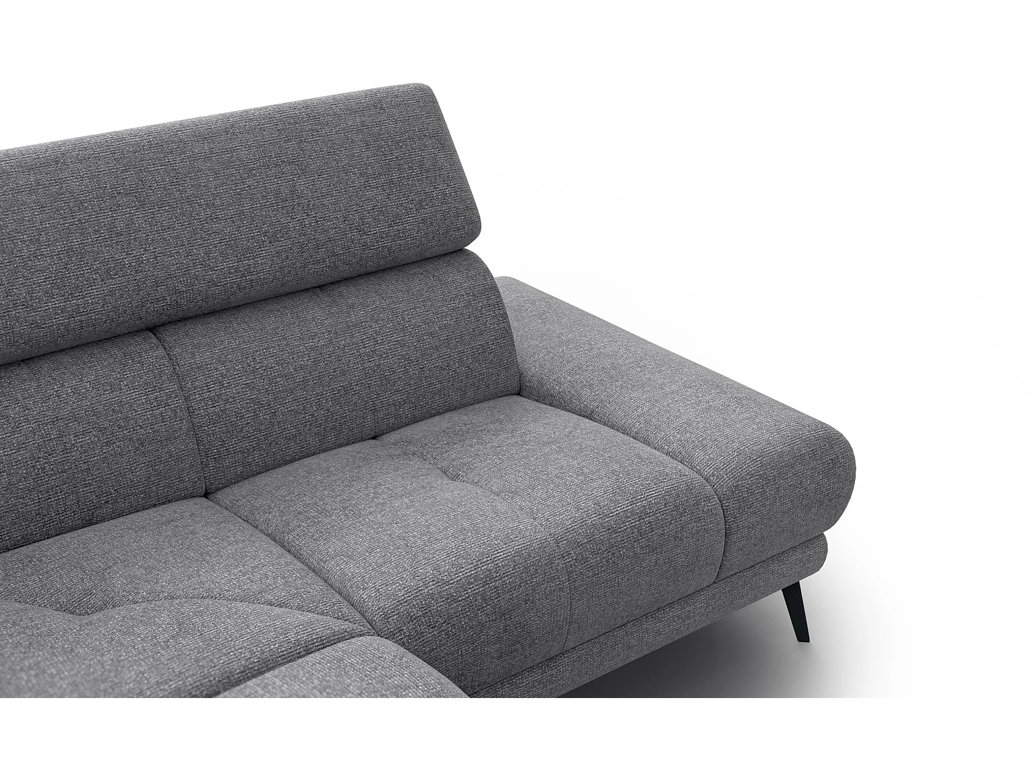 Canapé d'angle 4 places avec  1 relax électrique tissu gris - FIERO