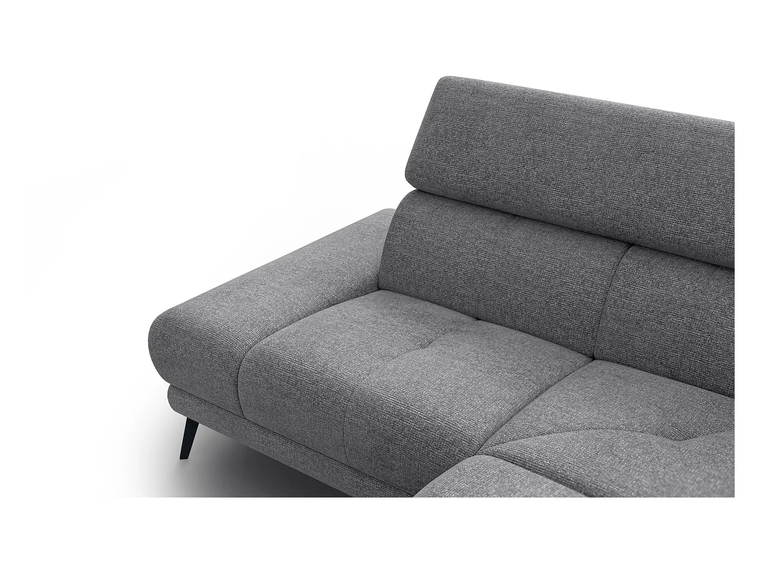 Canapé d'angle 4 places avec  1 relax électrique tissu gris - FIERO