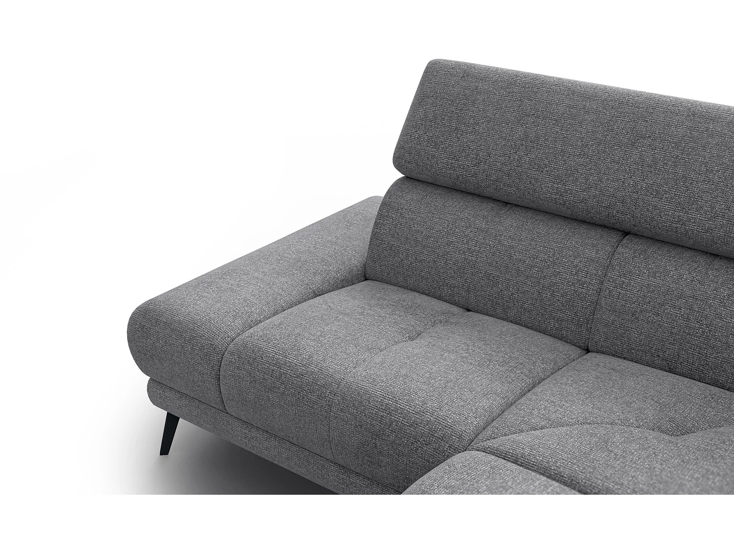 Canapé d'angle 4 places avec  1 relax électrique tissu gris - FIERO