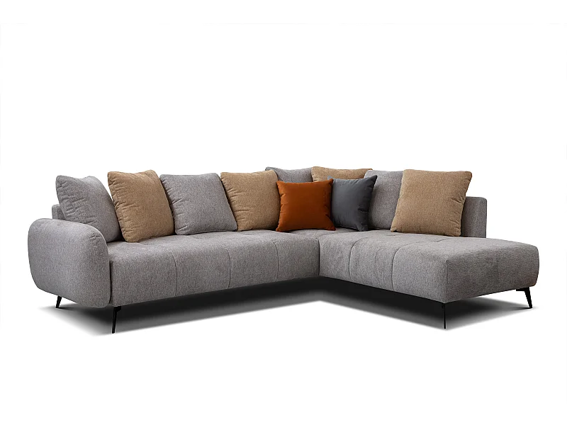 EVENTO Ecksofa 5-Sitzer rechts, platingrau