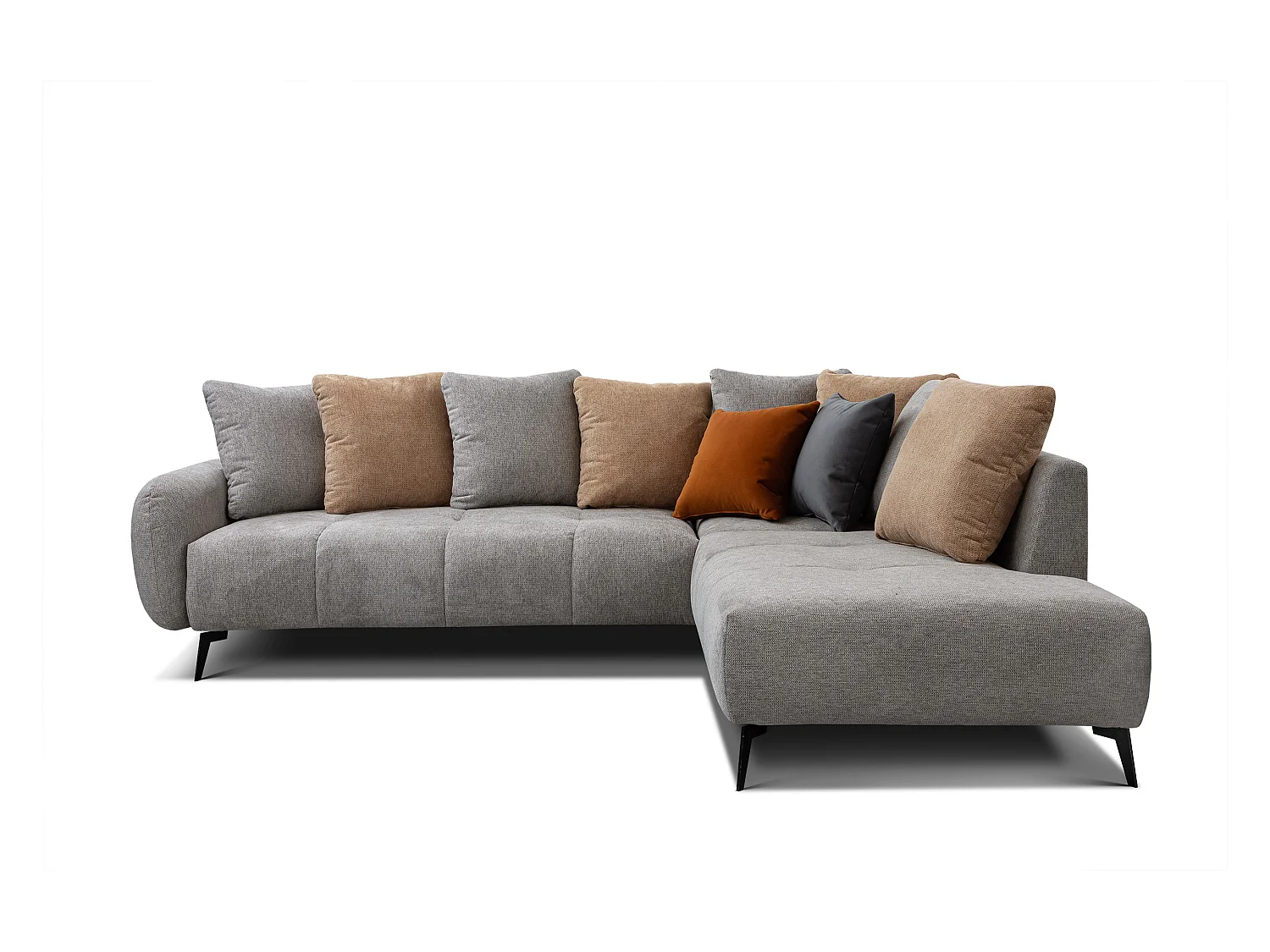 EVENTO Ecksofa 5-Sitzer rechts, platingrau