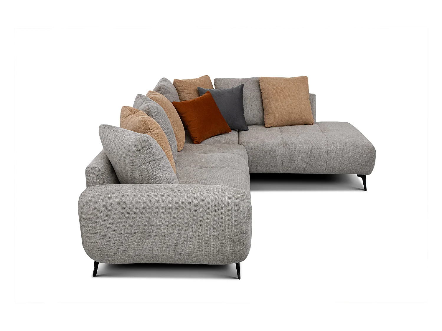 EVENTO Ecksofa 5-Sitzer rechts, platingrau