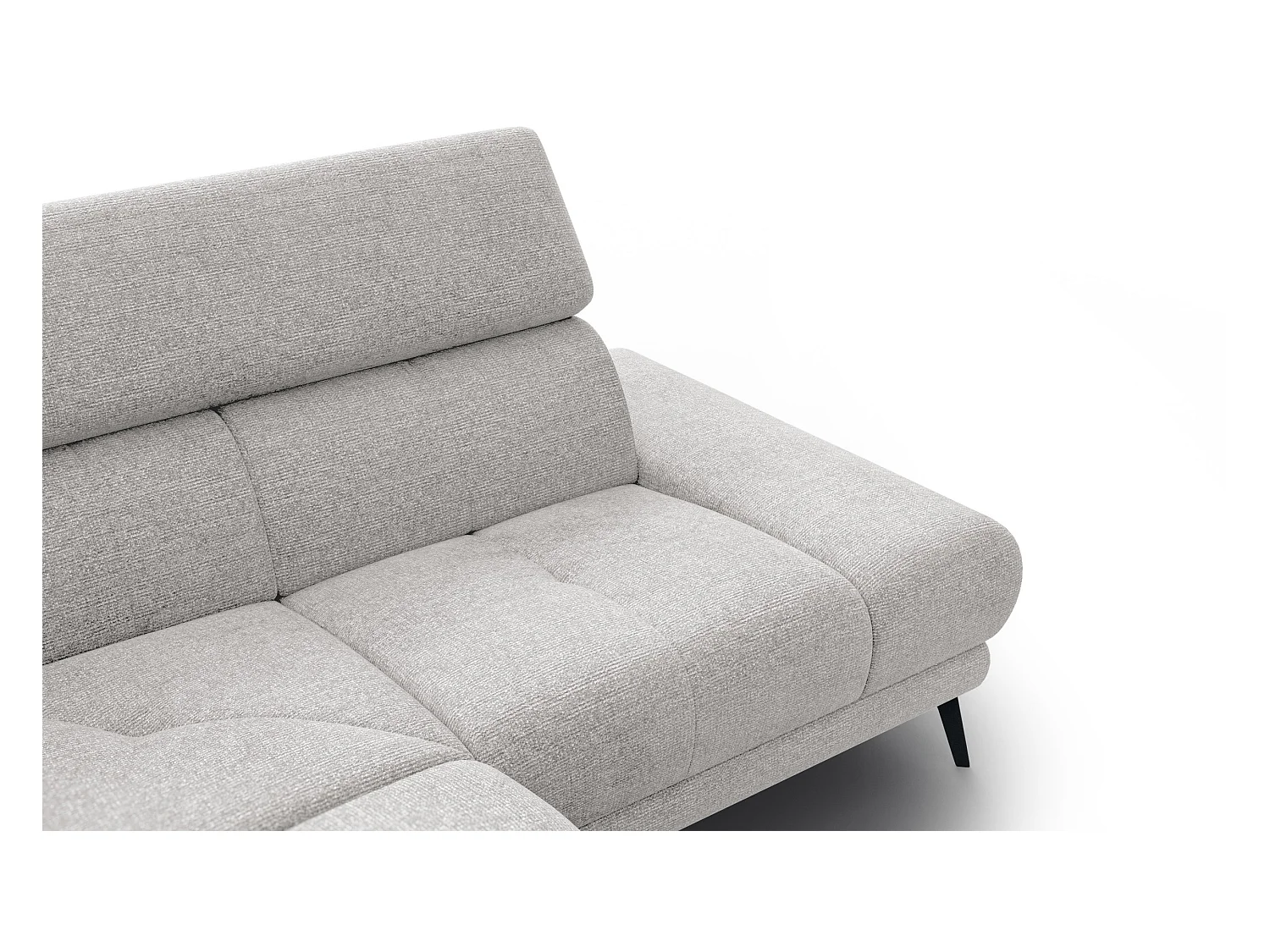 FIERO Ecksofa 4-Sitzer mit 1 Relaxfunktion und verstellbare Kopfstützen, creme