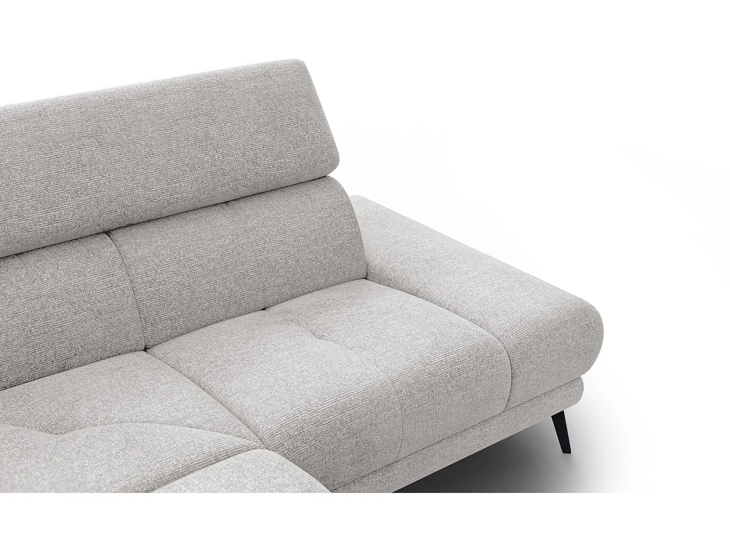 Canapé d'angle 4 places avec  1 relax électrique tissu crème - FIERO