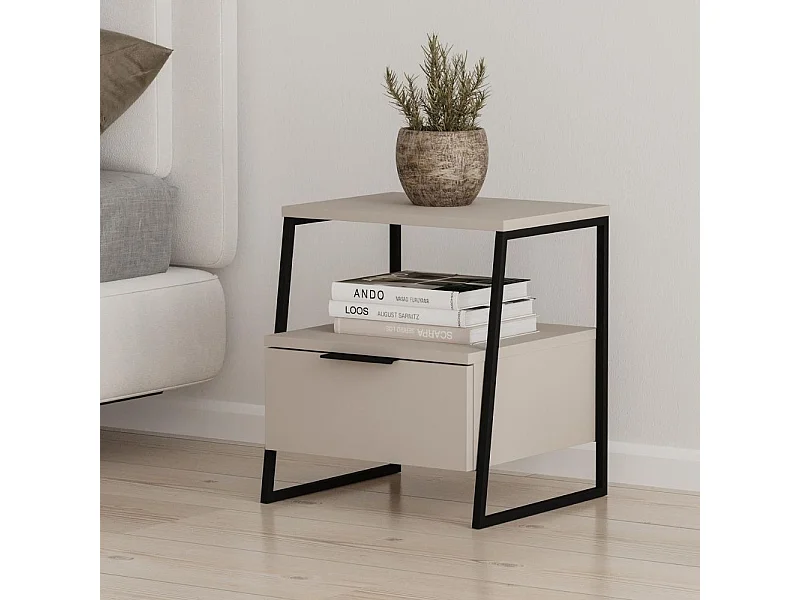 Comodino cashmere Pal 45x41x50 cm – Stile Moderno e Funzionalità in un Design Raffinato