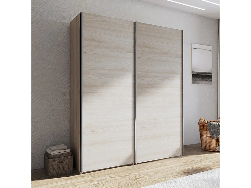 Armadio 2 ante scorrevoli olmo perla Corrent 180x56,7x218,6H