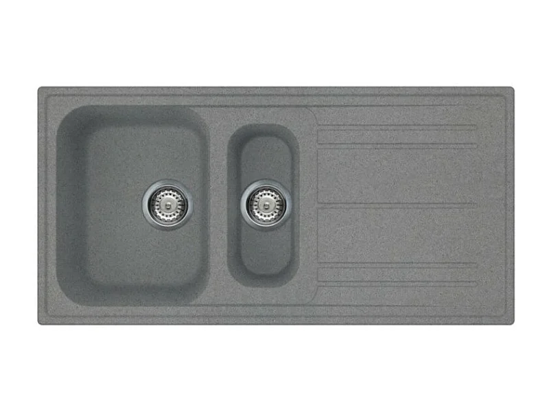 Lavello incasso 2 vasche e gocciolatoio reversibile 100x50 Smeg LZ102TT colore titanio