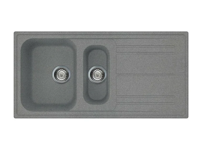 Lavello incasso 2 vasche e gocciolatoio reversibile 100x50 Smeg LZ102TT colore titanio