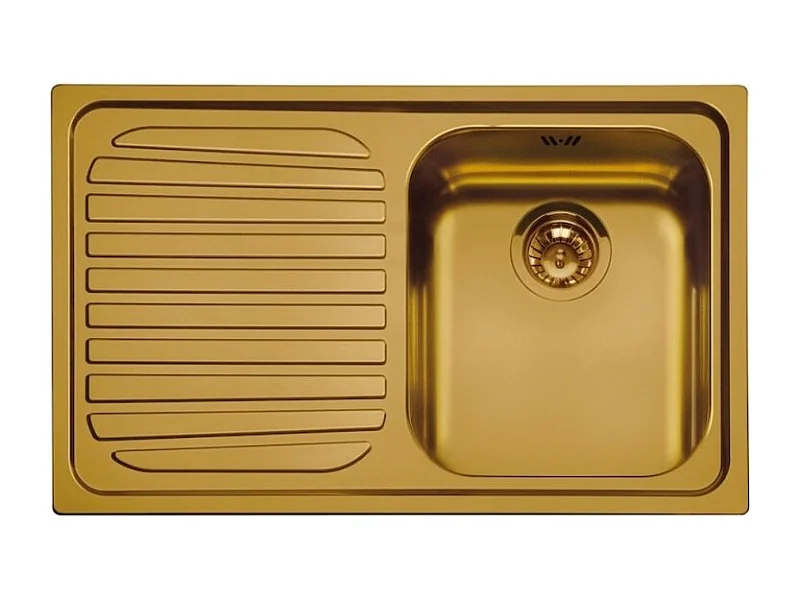 Lavello incasso 1 vasca e gocciolatoio sinistro 79x50 Smeg SP791SOT ottone