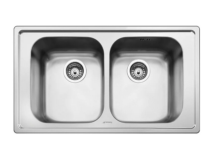 Lavello incasso 2 vasche 86x50 Smeg LP8622 inox spazzolato