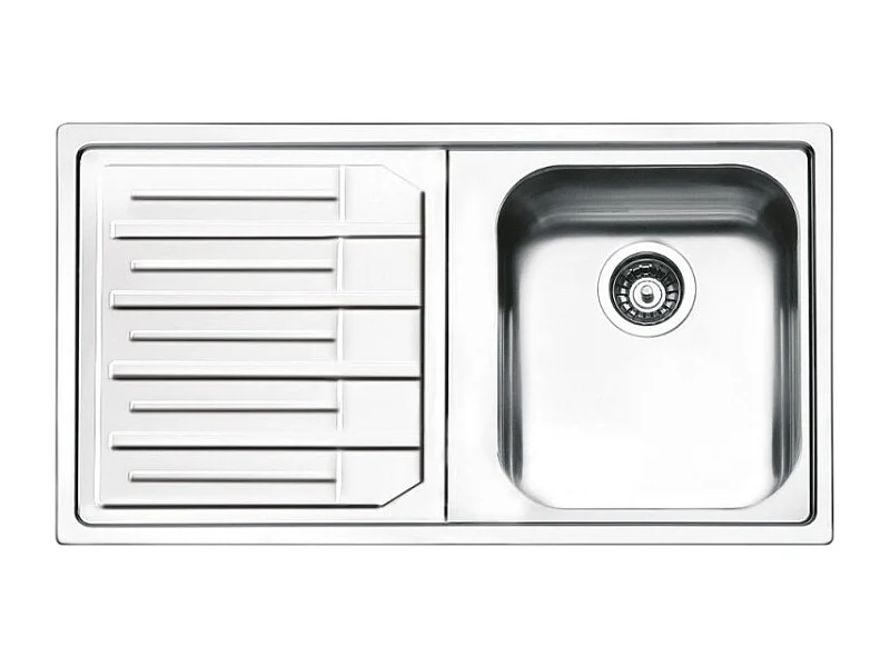 Lavello incasso 1 vasca e gocciolatoio sinistro 86x50 Smeg LP861S2 inox