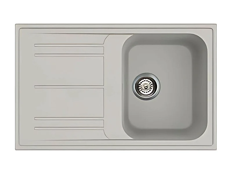 Lavello incasso 1 vasca e gocciolatoio reversibile 79x50 Smeg LZ791AL colore alluminio