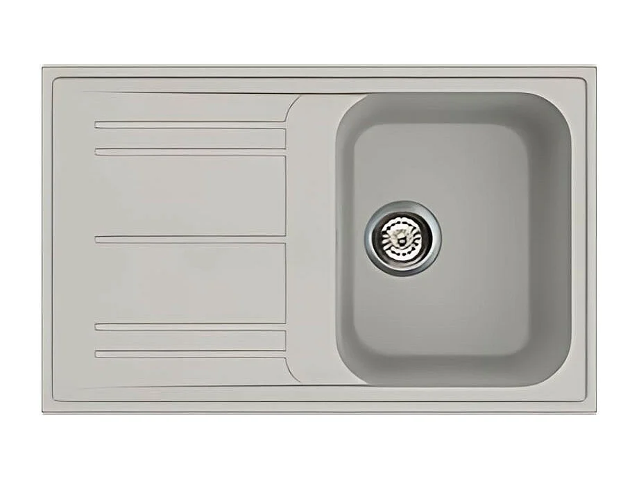 Lavello incasso 1 vasca e gocciolatoio reversibile 79x50 Smeg LZ791AL colore alluminio