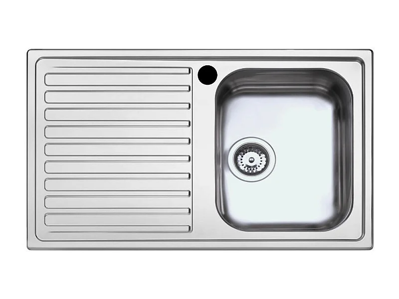 Lavello incasso cucina acciaio 86x50 cm una vasca e gocciolatoio sinistro SAXT331A