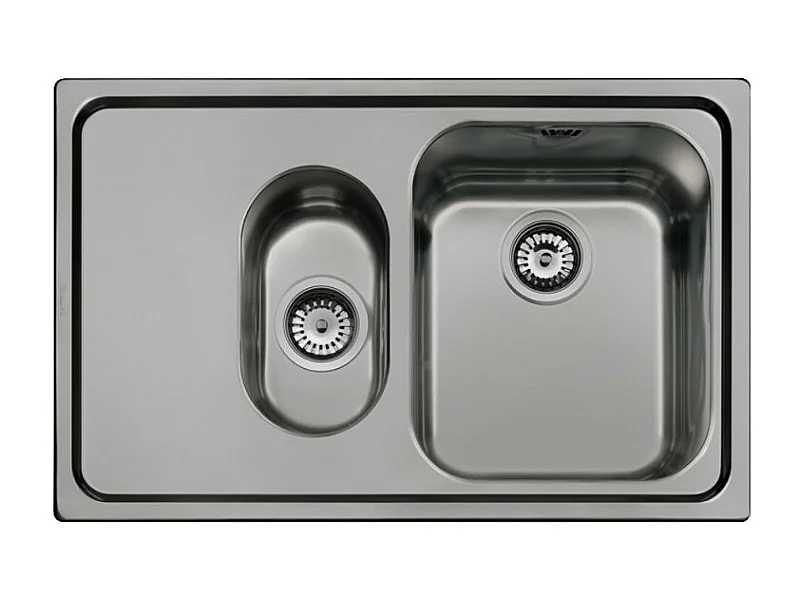 Lavello incasso 2 vasche e gocciolatoio sinistro 79x50 Smeg SP7915SN acciaio inox nero