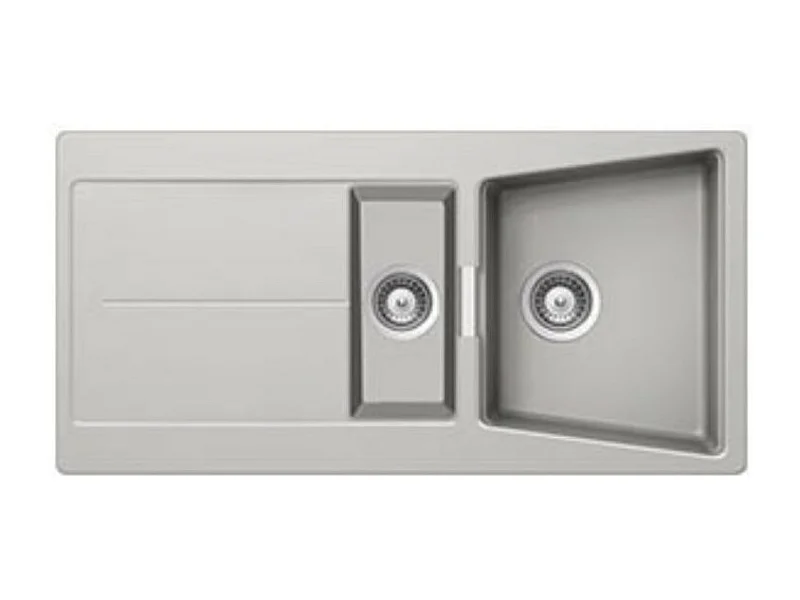 Lavello incasso 2 vasche e gocciolatoio reversibile 100x50 Smeg LC102AL colore alluminio