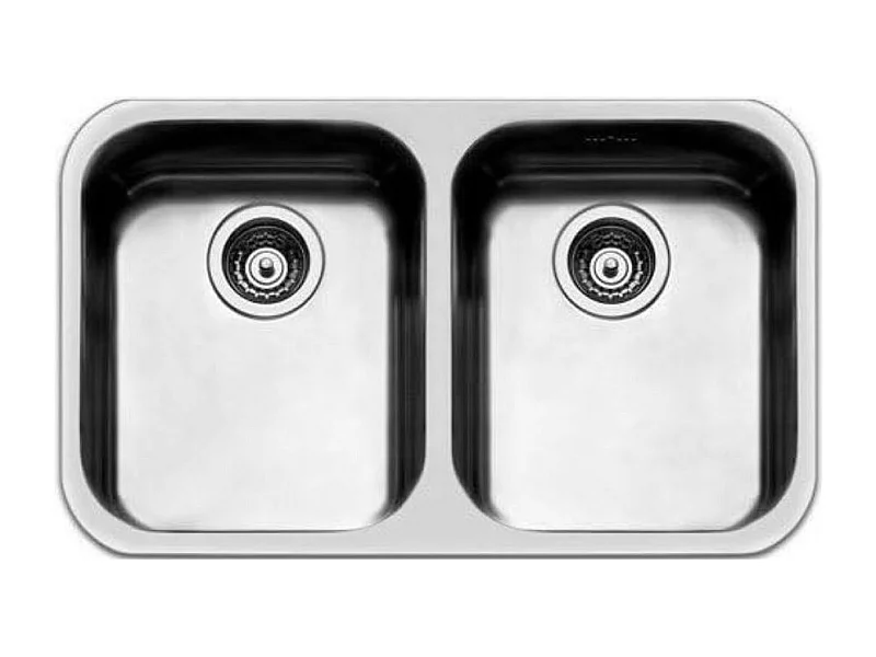 Lavello sottotop 2 vasche 76x45 Smeg UM3434 inox