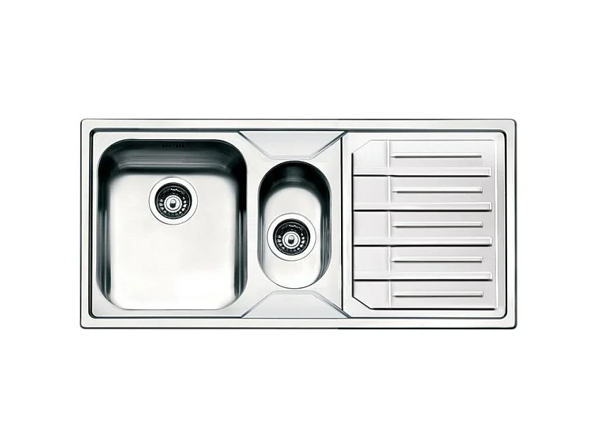 Lavello incasso semifilo 2 vasche e gocciolatoio destro 100x50 Smeg LP102D2 inox