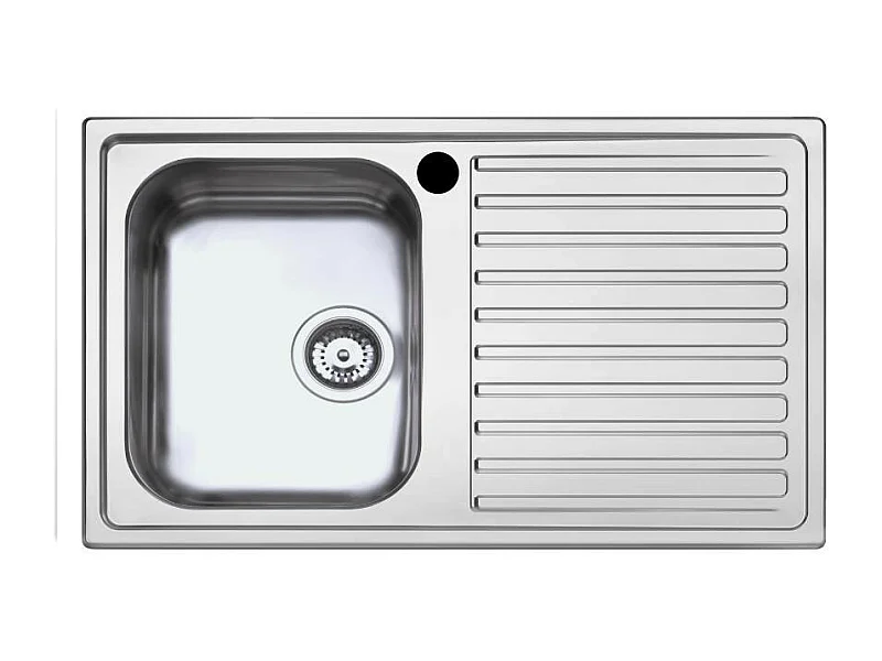 Lavello incasso cucina acciaio 86x50 cm una vasca e gocciolatoio destro SAXT331A