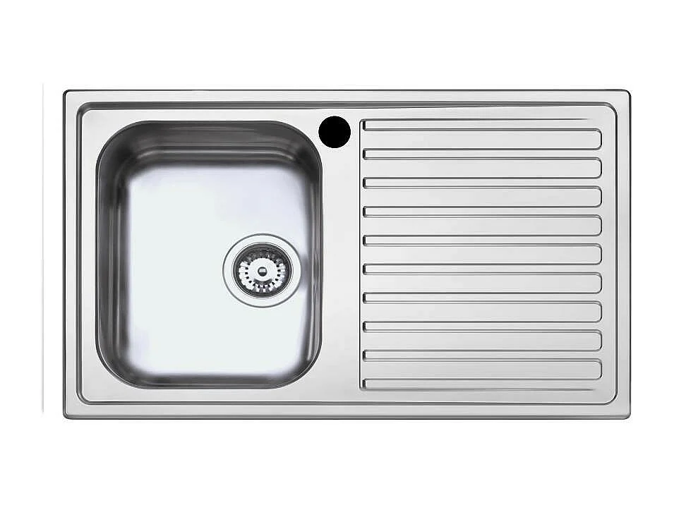 Lavello incasso cucina acciaio 86x50 cm una vasca e gocciolatoio destro SAXT331A