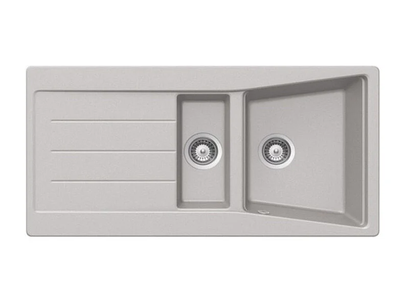 Lavello incasso 2 vasche e gocciolatoio reversibile 100x50 Smeg LS102AL alluminio