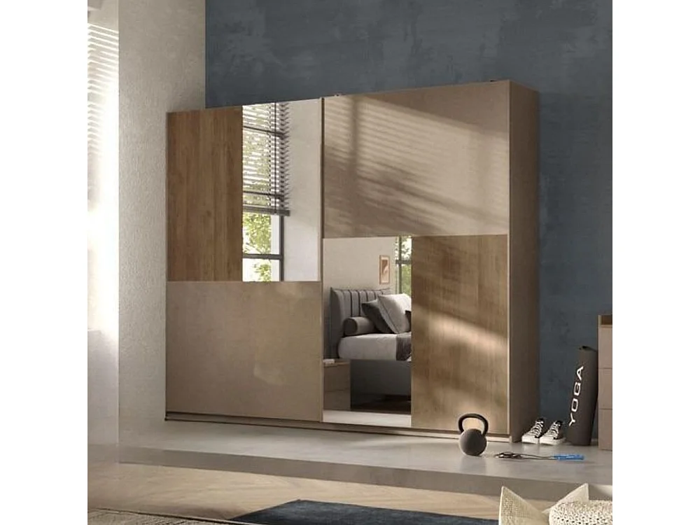 Camera da letto Quinn con letto contenitore colore bronzo e noce mercure