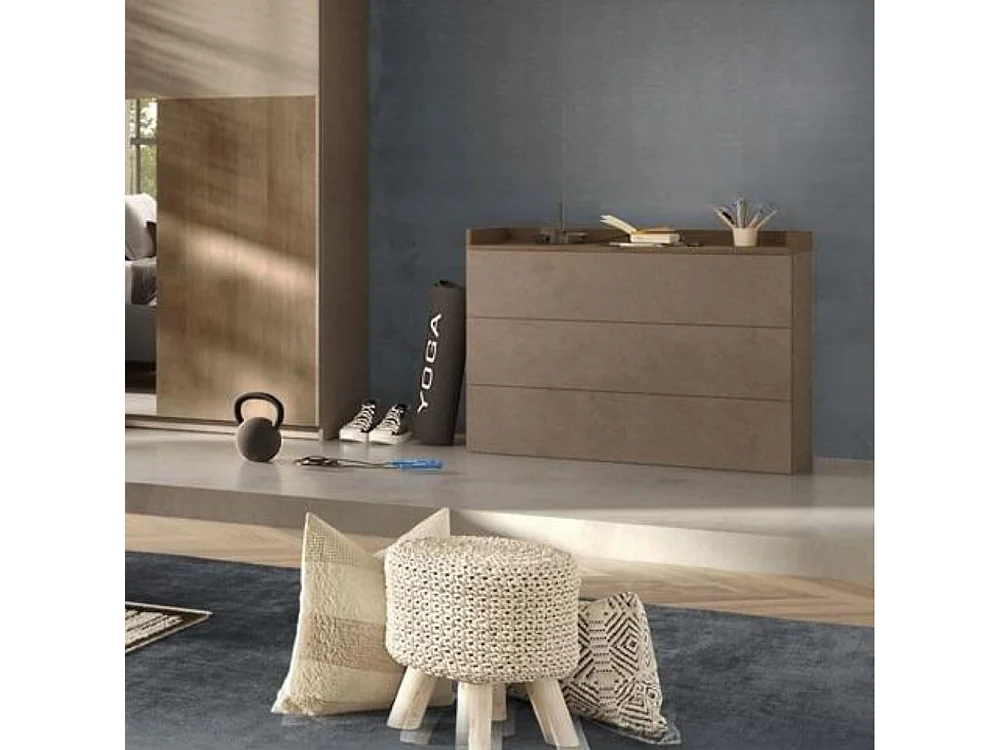 Camera da letto Quinn con letto contenitore colore bronzo e noce mercure