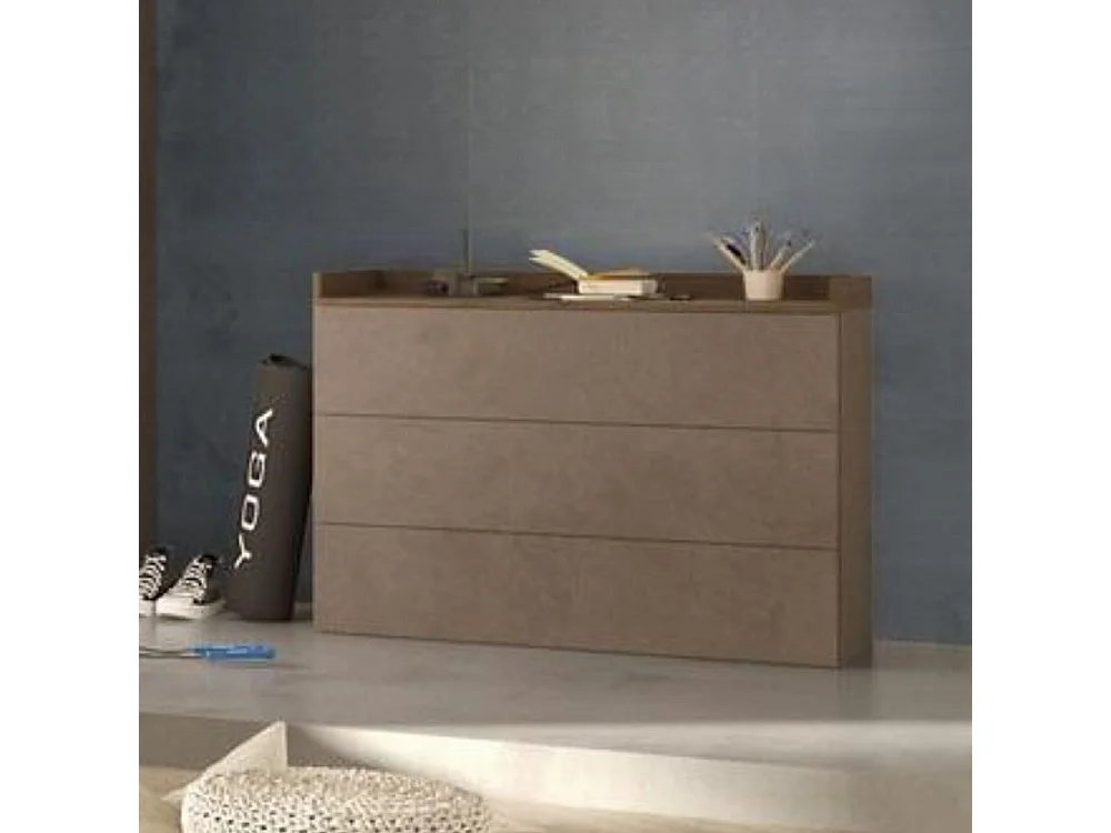 Camera da letto Quinn con letto contenitore colore bronzo e noce mercure