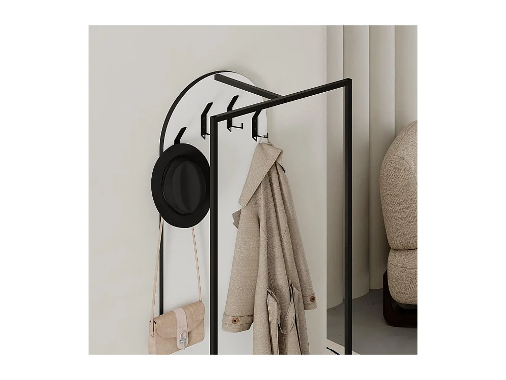 Mobile ingresso bianco Archy con appendiabiti e scarpiera 53x31.7x180H – Stile industriale e organizzazione