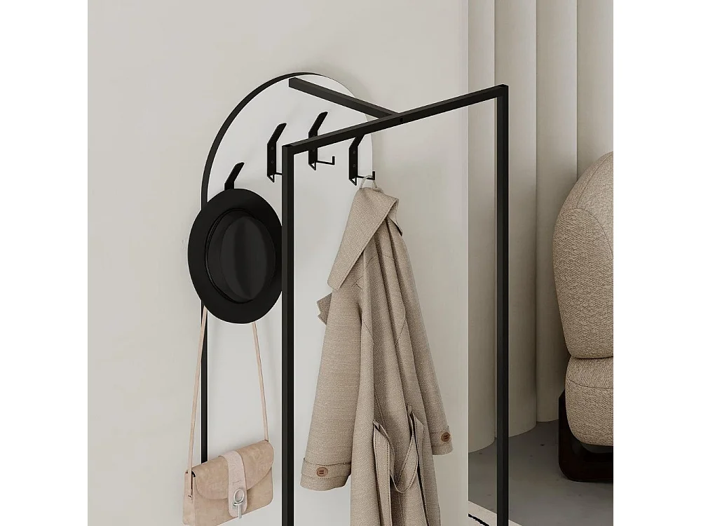 Mobile ingresso bianco Archy con appendiabiti e scarpiera 53x31.7x180H – Stile industriale e organizzazione