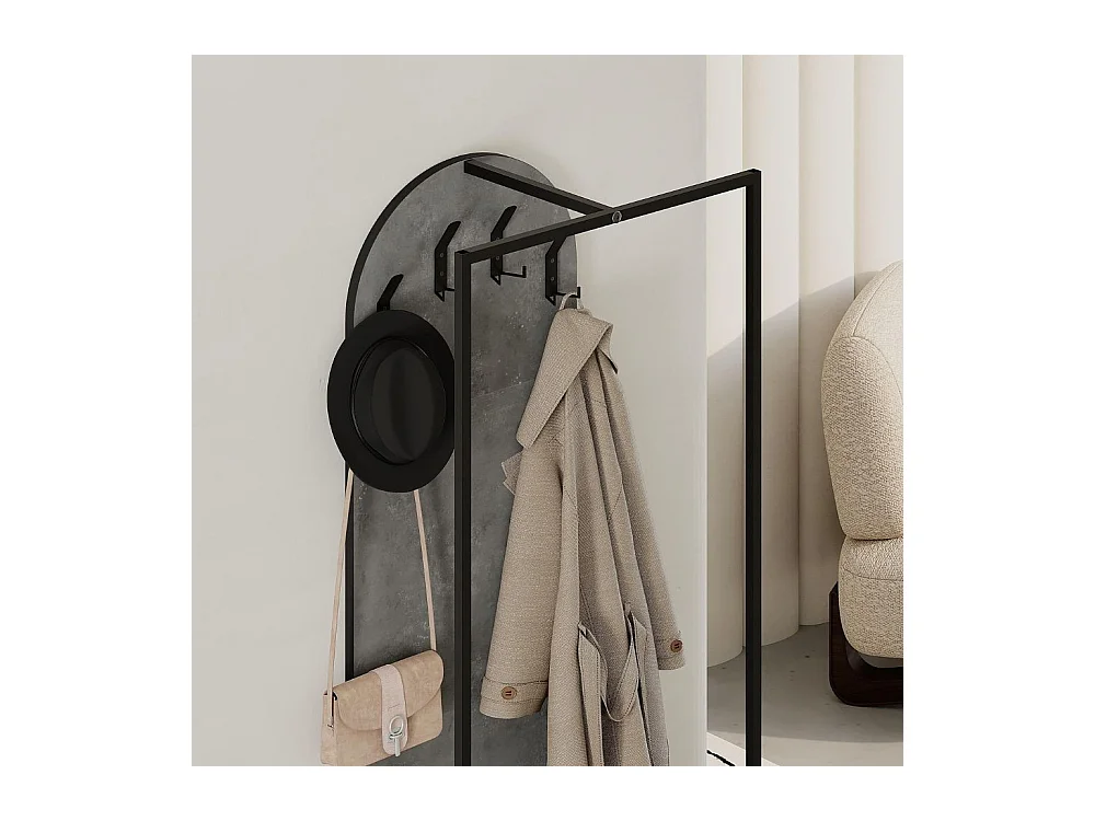 Mobile ingresso grigio Archy con appendiabiti e scarpiera 53x31.7x180H – Stile industriale e organizzazione