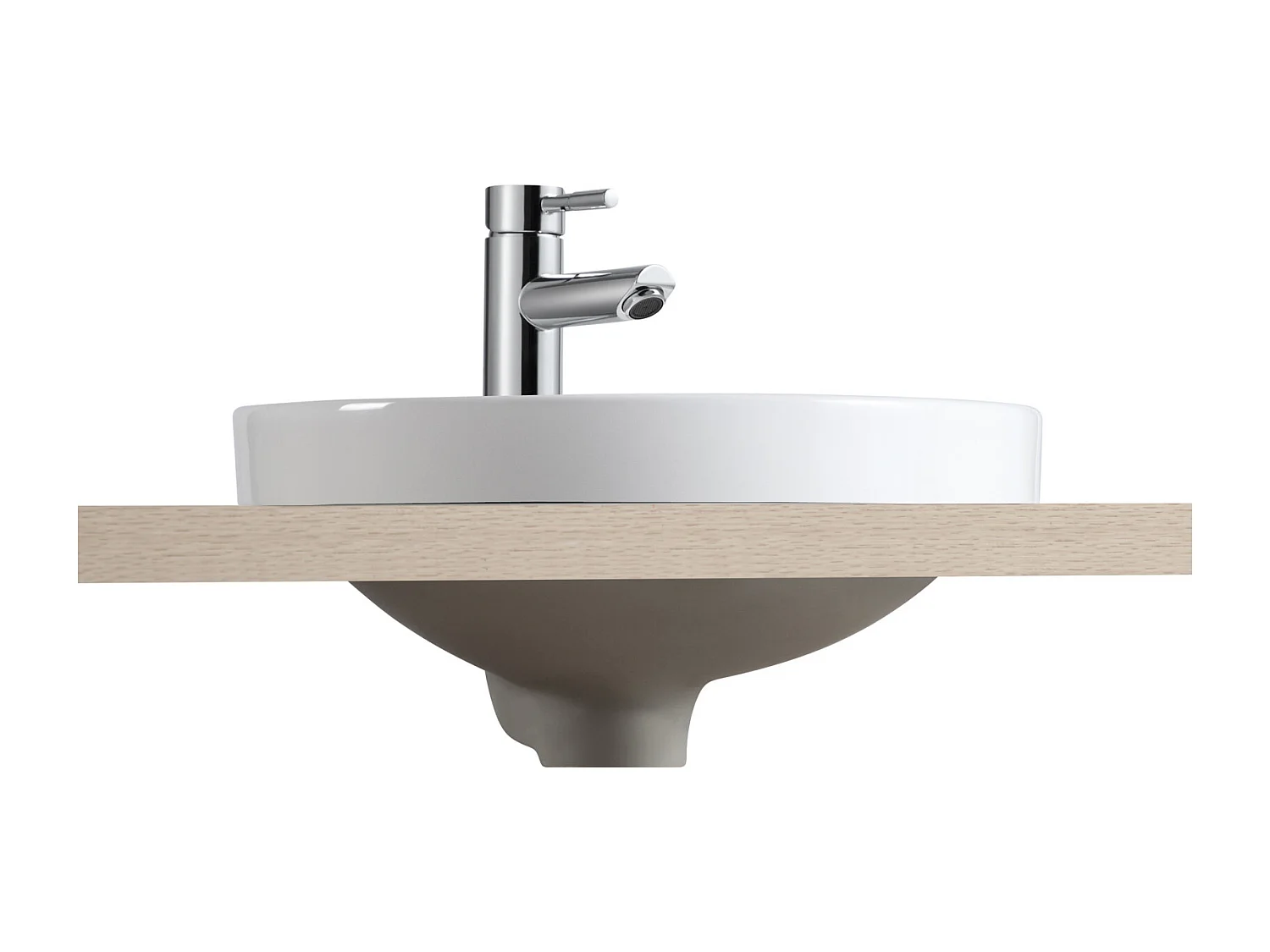 Lavabo semincasso rotondo in ceramica bianca JADE 37cm