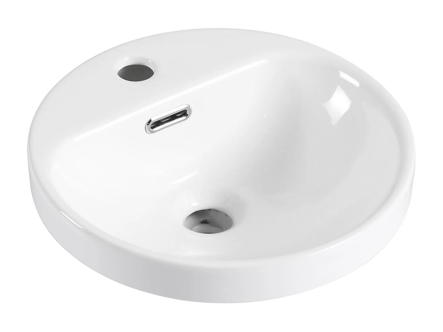 Lavabo semincasso rotondo in ceramica bianca JADE 37cm