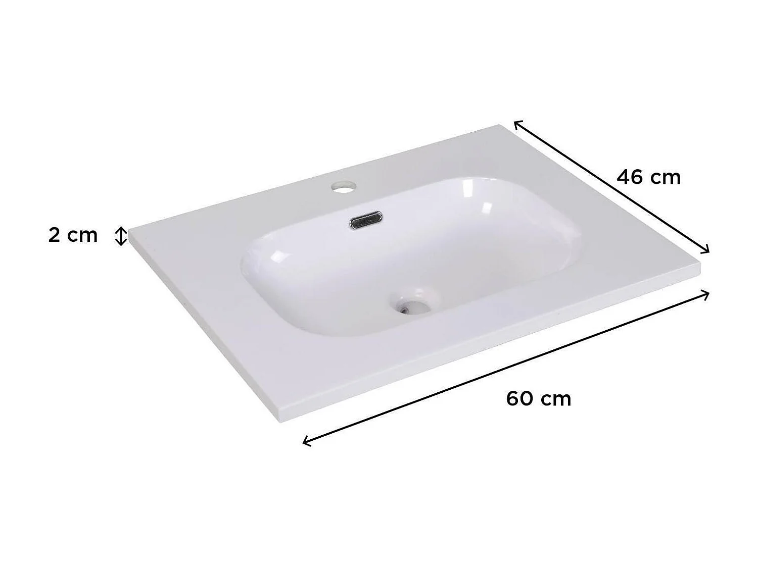 Enio enkelvoudig geïntegreerd hars wastafelblad