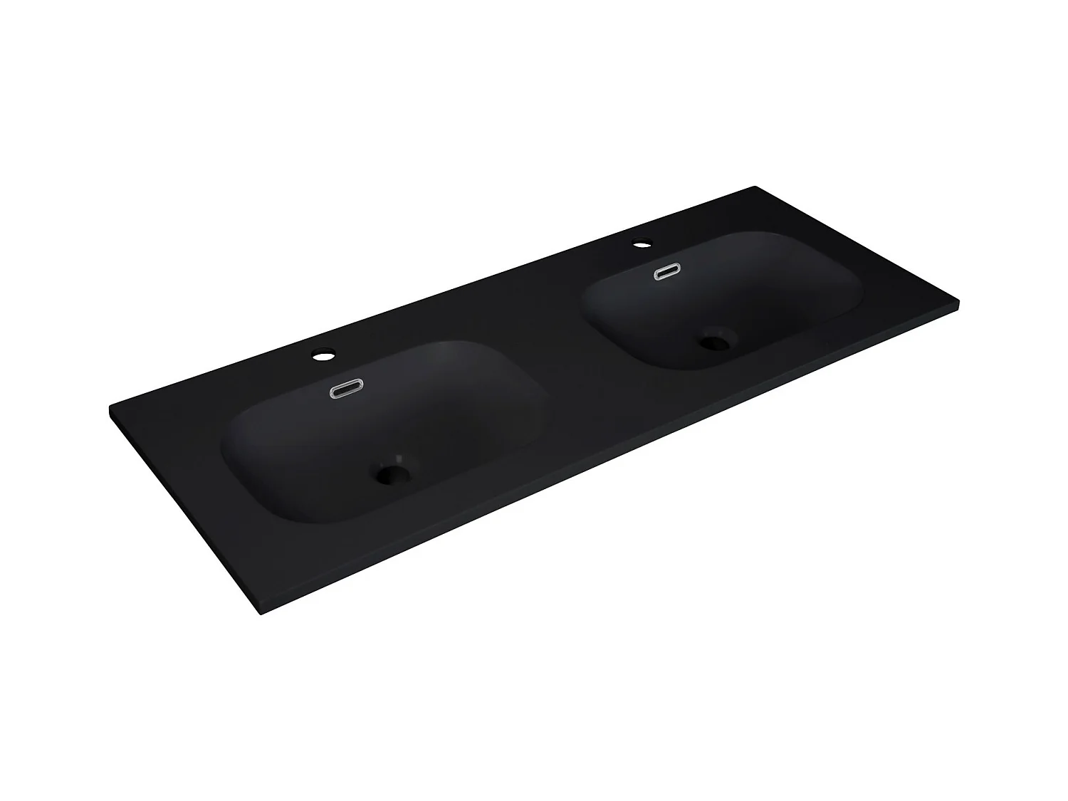 Plan double vasque intégré en résine noire 140 cm STUDIO